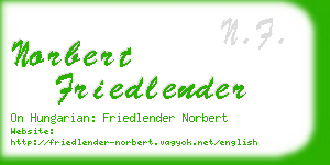 norbert friedlender business card